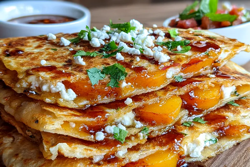 Cooking process for Peach Quesadilla Delight