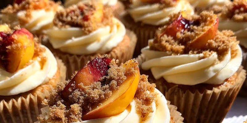 Peach Streusel Cupcakes