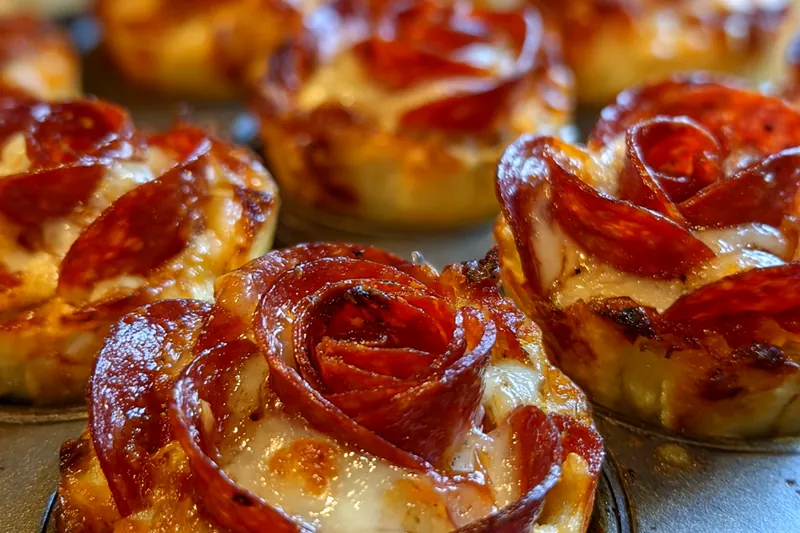 Fresh ingredients for Pepperoni Cheese Muffin Roses