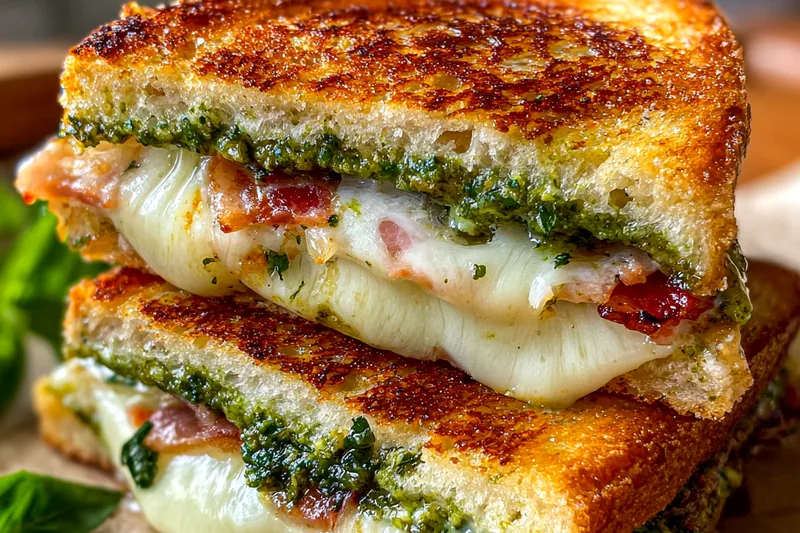 Fresh ingredients for Pesto Bacon Grilled Cheese