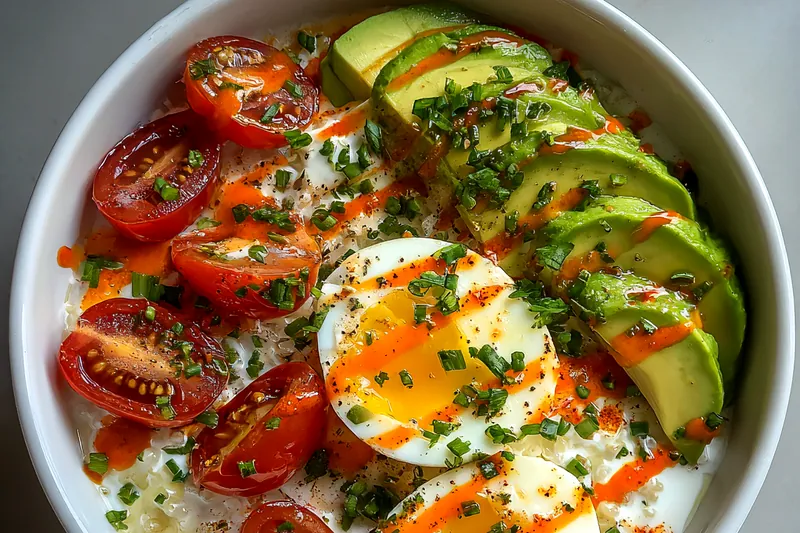 Fresh ingredients for Protein Packed Breakfast Bowl