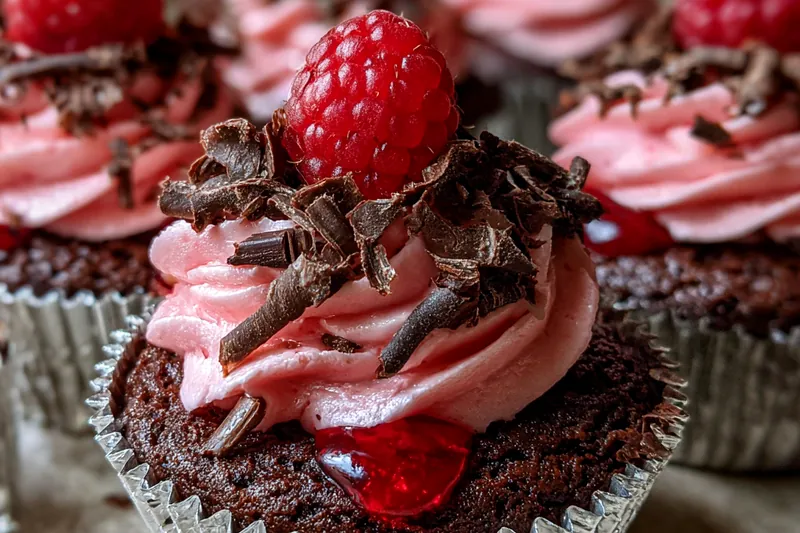 Cooking process for Raspberry Chocolate Lava Cupcakes