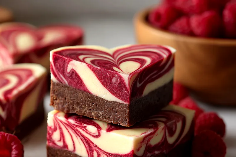 Cooking process for Raspberry Swirl Brownies