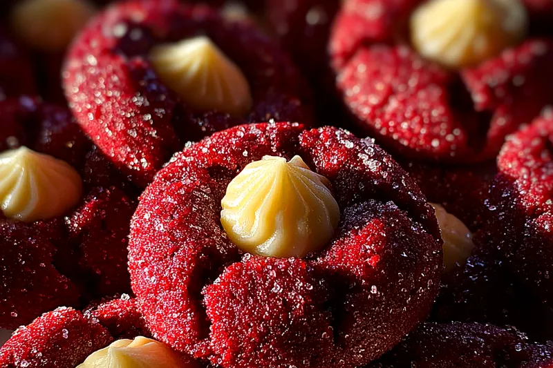 Fresh ingredients for Delicious Red Velvet Cookies