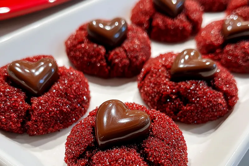 Fresh ingredients for Red Velvet Heart Cookies
