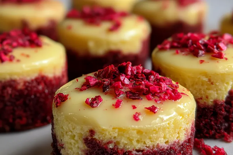Cooking process for Red Velvet Mini Cheesecakes