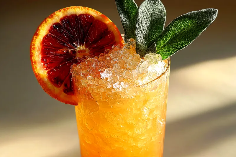 Fresh ingredients for Refreshing Blood Orange Cocktail
