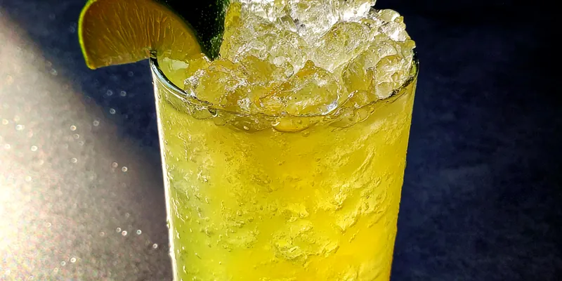 Delicious Refreshing Pineapple Ginger Cocktail served on a plate