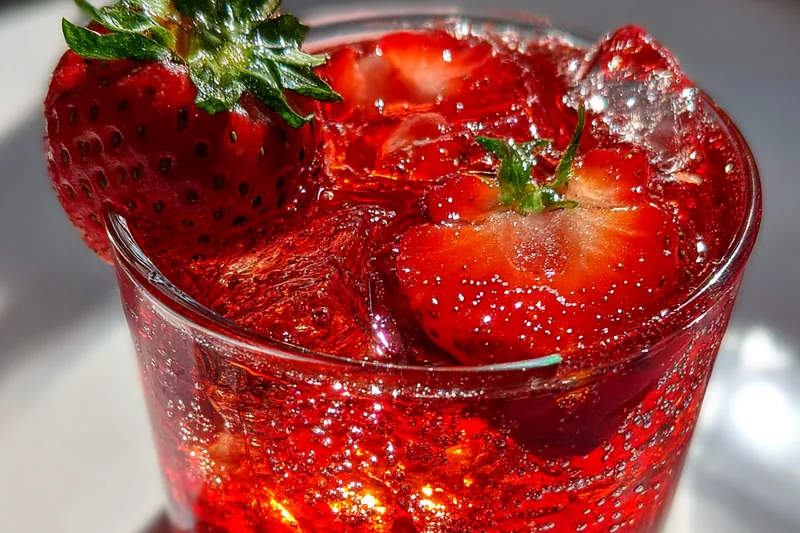 Cooking process for Refreshing Strawberry Sparkling Drink
