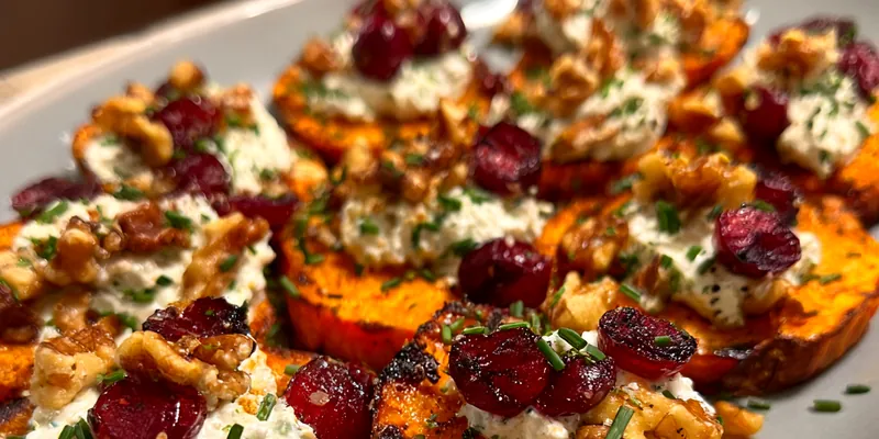 Roasted Butternut Squash with Ricotta and Candied Walnuts
