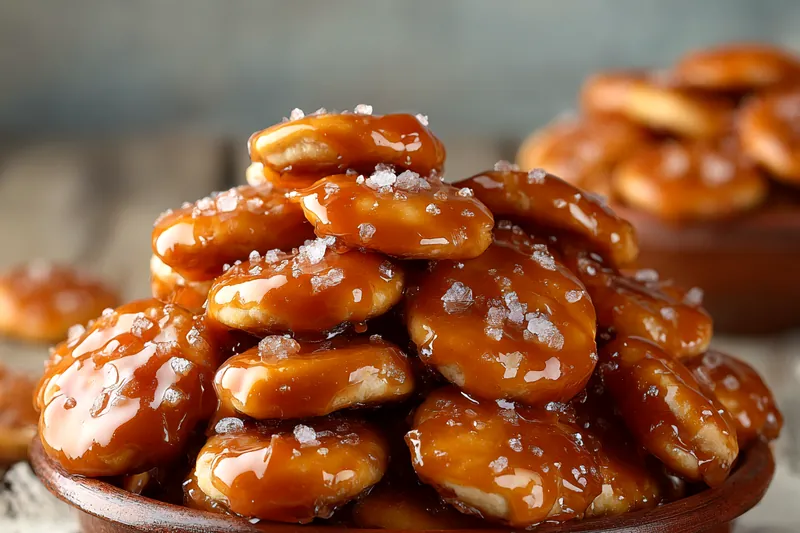 Cooking process for Salted Caramel Pretzel Bites