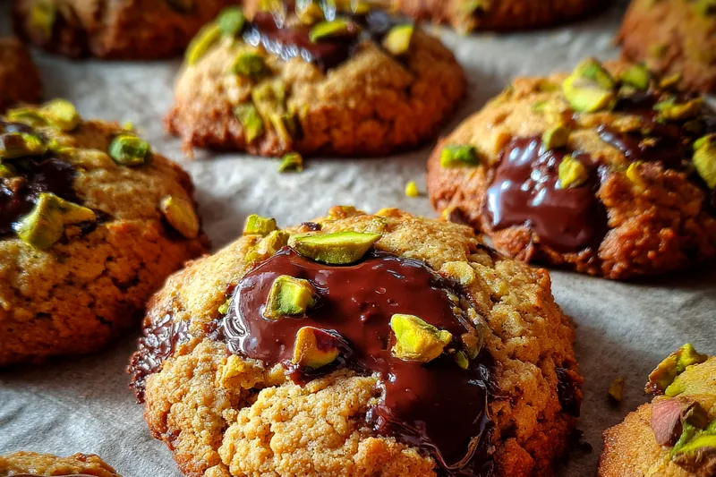 Cooking process for Salted Pistachio Chocolate Cookies