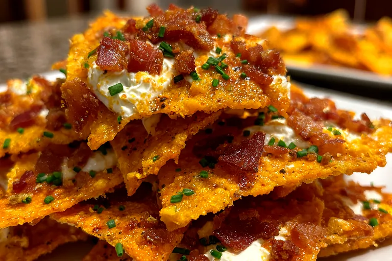 A selection of ingredients for Savory Bacon Cream Cheese Chips including potatoes, cream cheese, bacon, and spices.