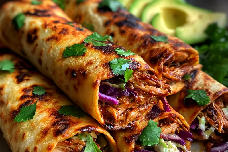 Cooking process for Savory BBQ Chicken Wraps