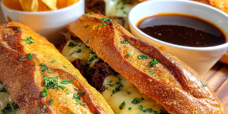 Delicious Savory Beef Sandwich Delight served on a plate