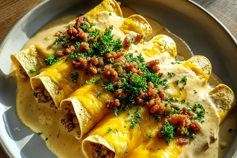 Cooking process for Savory Breakfast Enchiladas Delight