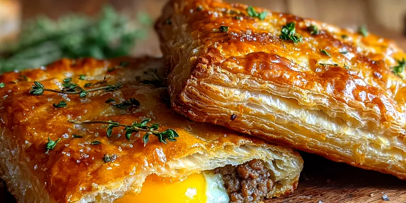 Delicious Savory Breakfast Pastry Delight served on a plate