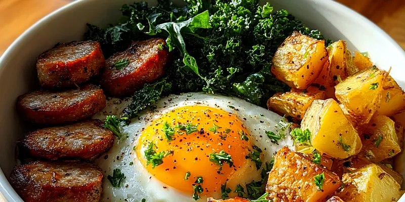 Delicious Savory Breakfast Power Bowl served on a plate