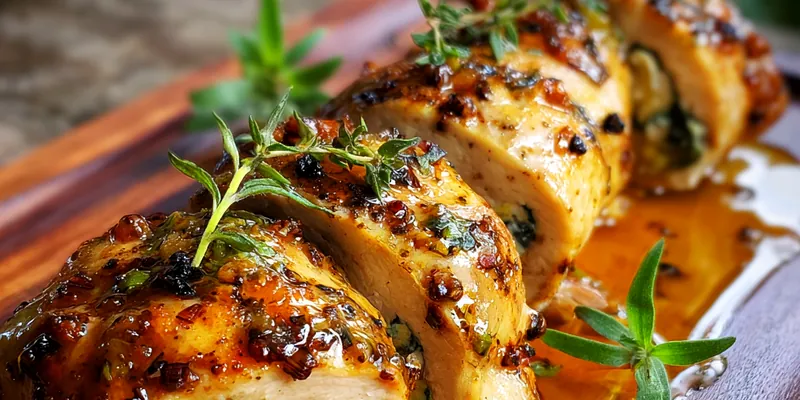 Delicious Savory Chicken Herb Rolls served on a plate