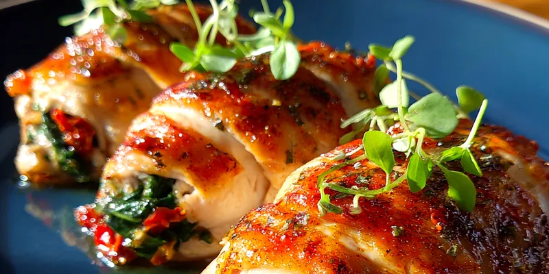 Delicious Savory Chicken Roll-Ups served on a plate