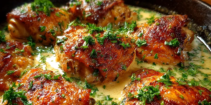 Delicious Savory Chicken Skillet served on a plate