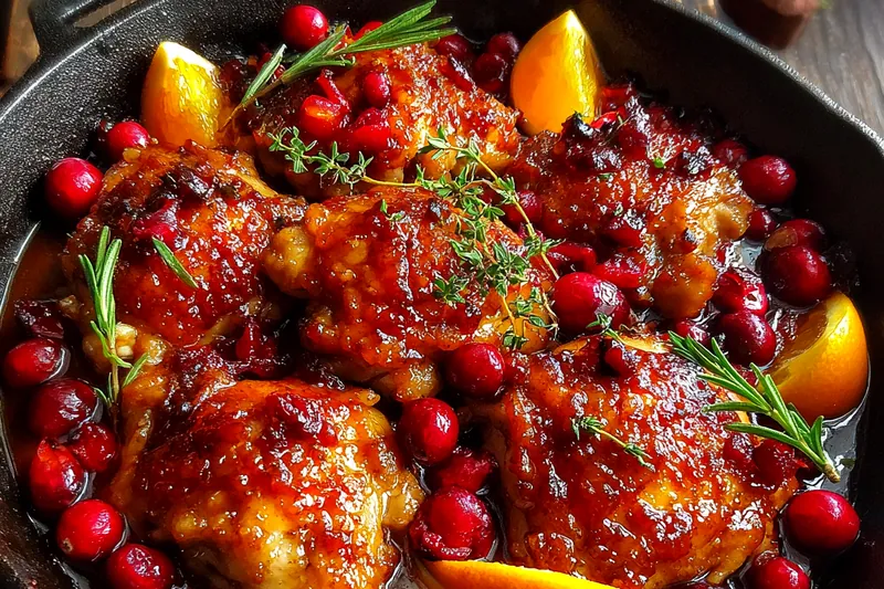 Fresh ingredients for Savory Cranberry Orange Chicken