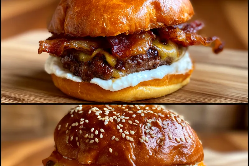 Cooking process for Savory Garlic Butter Burgers