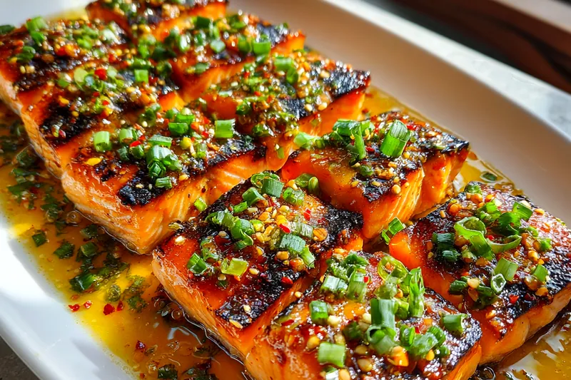 Cooking process for Savory Grilled Salmon Delight
