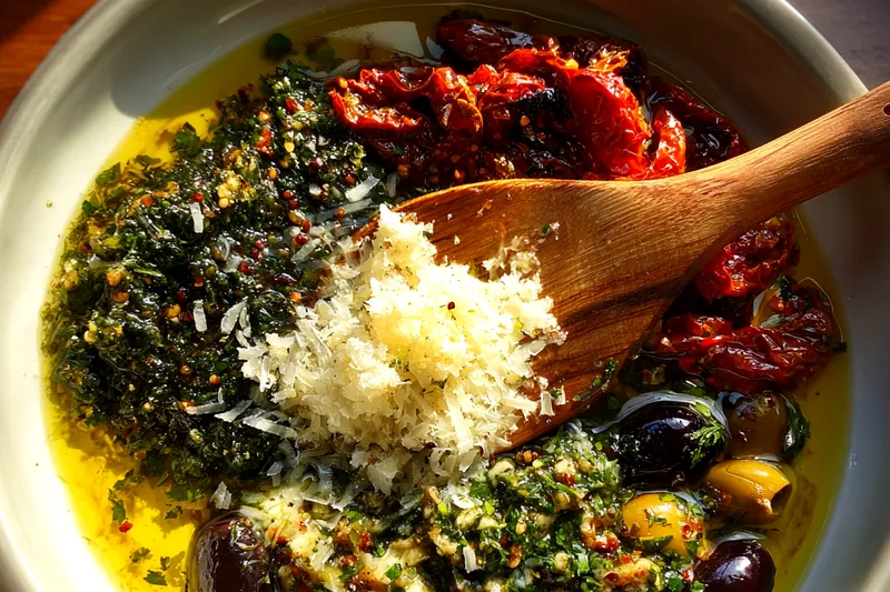 Cooking process for Savory Herb Dipping Oil