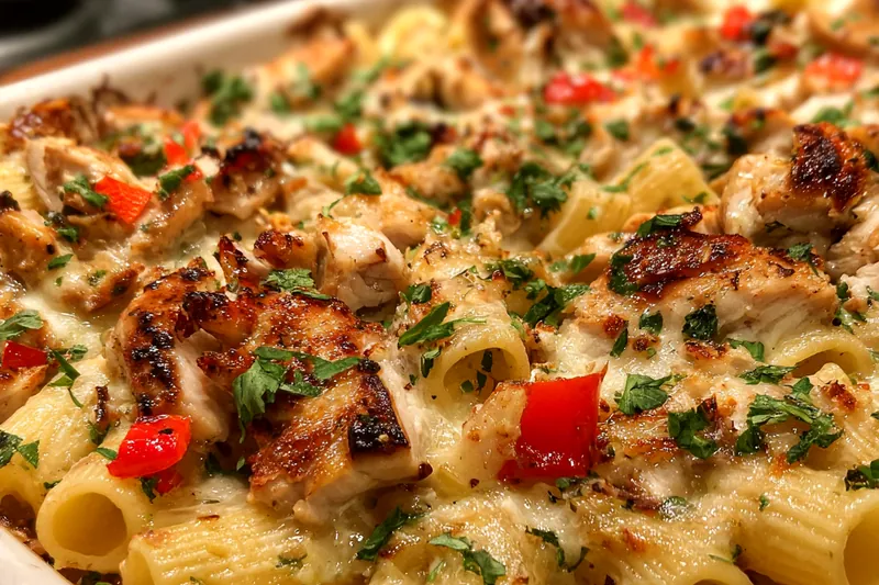 Cooking process for Savory Honey Pepper Chicken Pasta