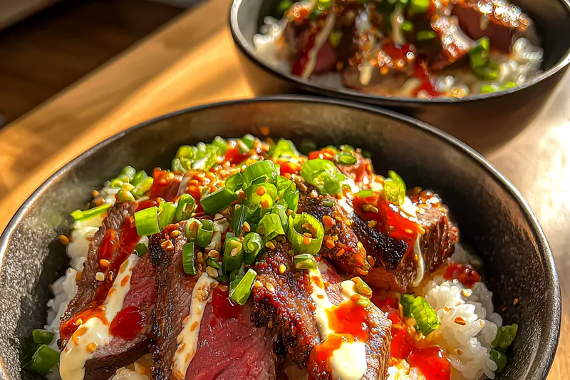Fresh ingredients for Savory Korean BBQ Bowls