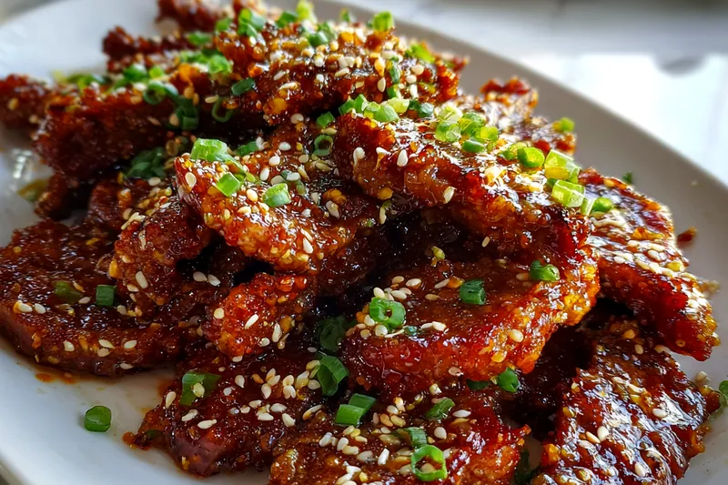 Fresh ingredients for Savory Korean Pork Belly