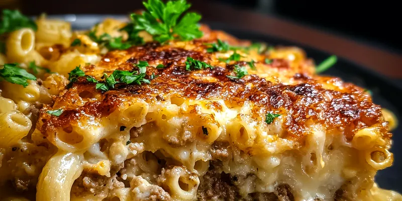 Delicious Savory Macaroni Meatloaf served on a plate