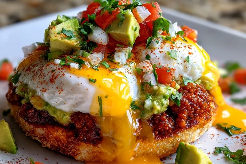 Cooking process of Savory Mexican Eggs Delight in a skillet.