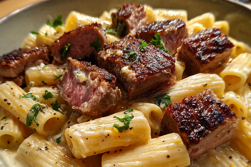 Fresh ingredients for Savory Steak and Pasta