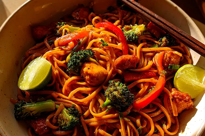 Cooking process for Savory Stir-Fried Noodles