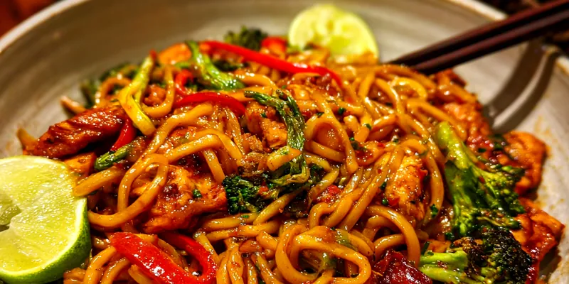 Delicious Savory Stir-Fried Noodles served on a plate