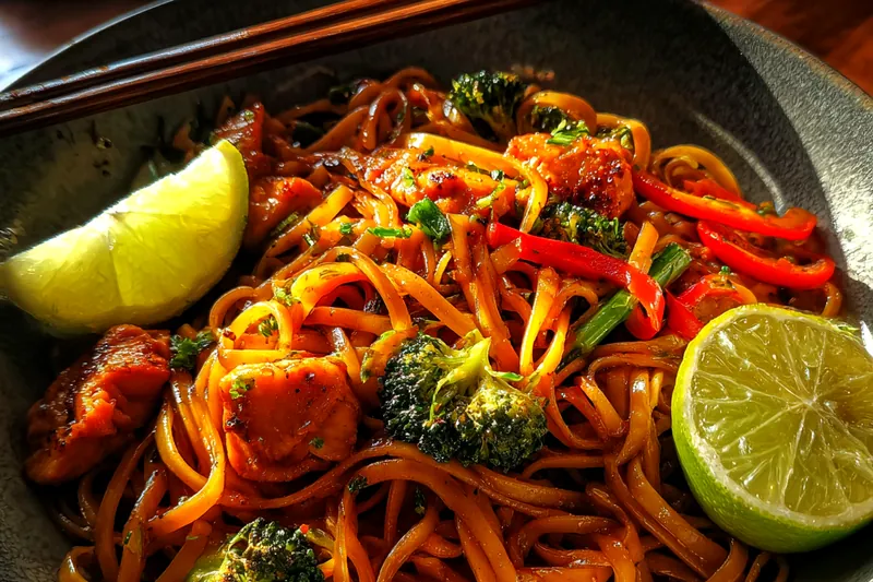 Fresh ingredients for Savory Stir-Fried Noodles