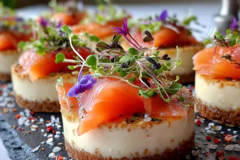 Cooking process for Smoked Salmon Cheesecake Bites