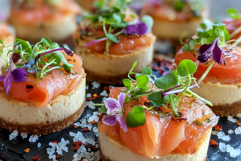 Fresh ingredients for Smoked Salmon Cheesecake Bites