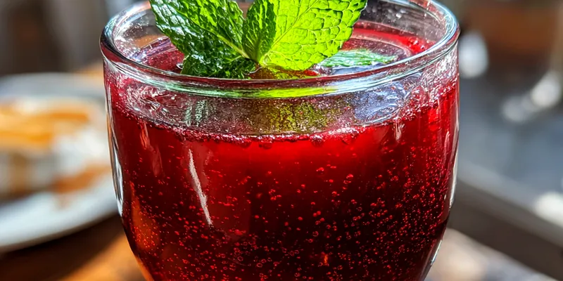 Delicious Sparkling Holiday Fruit Punch served on a plate