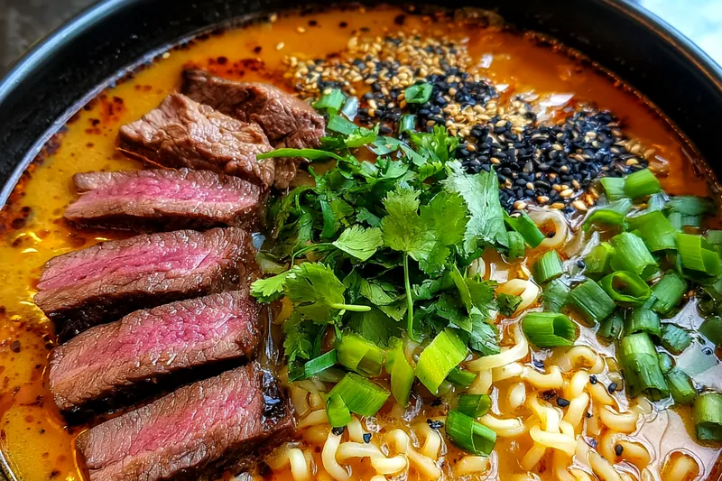 Cooking process for Spicy Beef Noodle Bowl