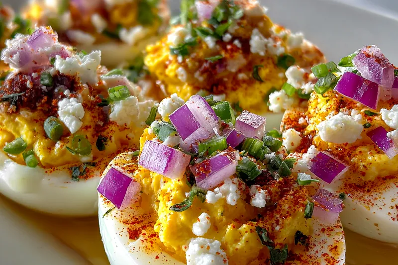 Fresh ingredients for Spicy Elote Deviled Eggs