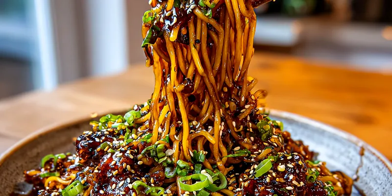 Sticky Garlic Chicken Noodles