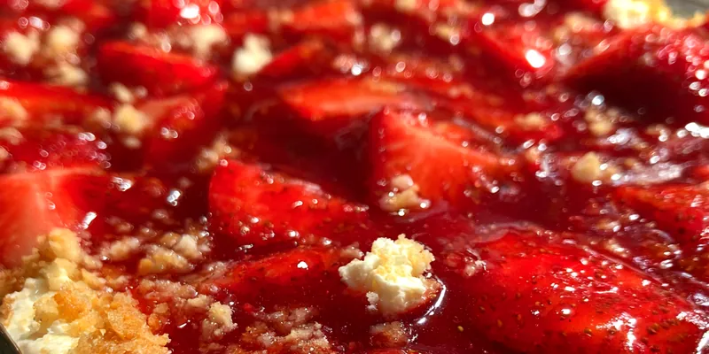 Delicious Strawberry Cheesecake Delight served on a plate