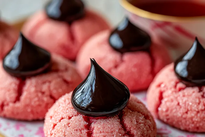Fresh ingredients for Strawberry Chocolate Kiss Cookies