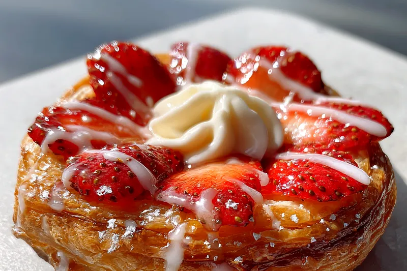 Cooking process for Strawberry Cream Cheese Danish