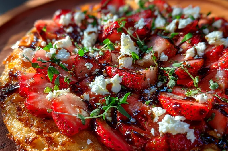 Fresh ingredients for Strawberry Goat Cheese Pizza