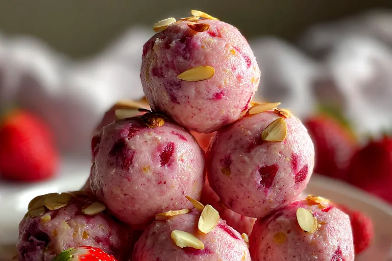 Cooking process for Strawberry Nut Cream Balls
