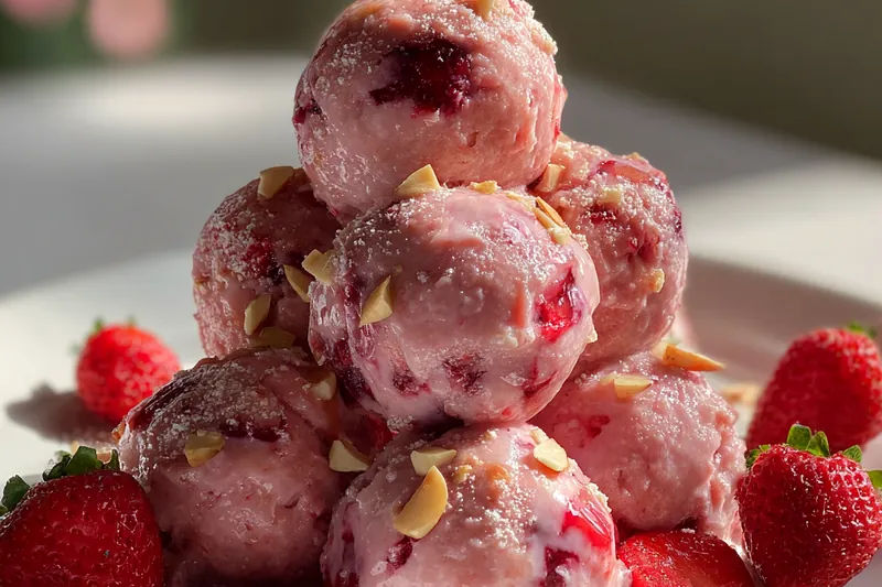 Fresh ingredients for Strawberry Nut Cream Balls